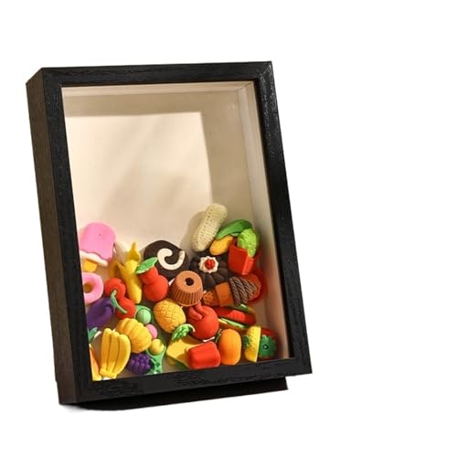 ZFIHAV Musterrahmen 3D-Fotorahmen aus Holz, handgefertigt, DIY-Probenrahmen, Pflanzenproben-Display, Bilderrahmen, Heimdekoration(Black-depth-3cm,Rectangle-6in) von ZFIHAV