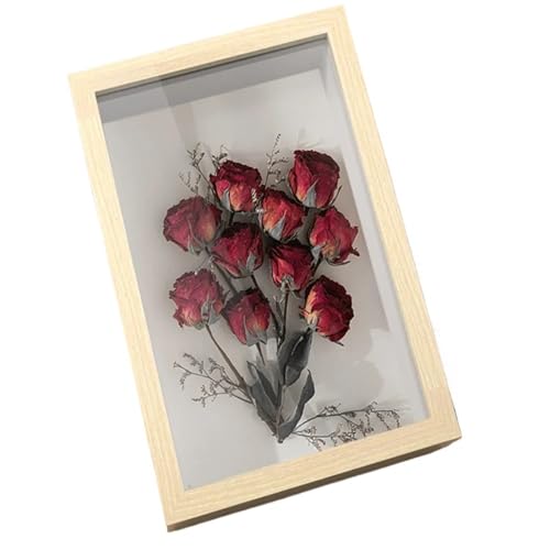 ZFIHAV Musterrahmen Blumen-Schattenbox, Holz-Probenrahmen, tiefer Bilderrahmen, Foto-Display, Präsentationsbox for Bildproben(Yellow,7 inches) von ZFIHAV