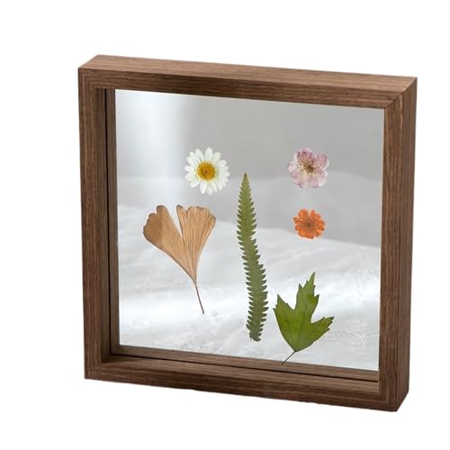 ZFIHAV Musterrahmen Holz-Musterrahmen mit Glas-Fotorahmen, Bilderrahmen, Hochzeits-Fotorahmen, Desktop-Fotodekoration(Brown,20X20cm 8X8inch) von ZFIHAV