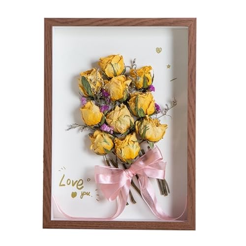 ZFIHAV Musterrahmen Holz-Shadow-Box-Rahmen, DIY-Bilderrahmen, Blumen-Schatten-Proben-Display-Rahmen, Foto-Display-Box, Heimdekoration(Brown,6in 10.1x15.2cm) von ZFIHAV