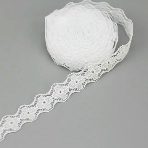 (4,5 m/Rolle) weißes Spitzenband, Stoff, Gurtband, Dekoration, Polyestermaterial, schöne Verpackung, handgefertigt, DIY-26 von ZFISH