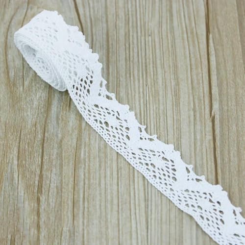 (5 Meter/Rolle) Weiße Baumwolle bestickte Spitzennetzstoffbesatz DIY Nähen Handgefertigte Bastelbänder Materialien-8 von ZFISH