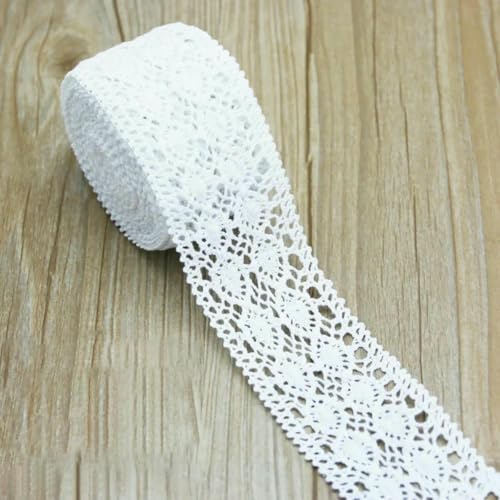 (5 Meter/Rolle) Weiße bestickte Baumwoll-Spitzennetzbänder, Stoffbesatz, DIY-Dekoration, Nähen, handgefertigte Bastelmaterialien-14 von ZFISH
