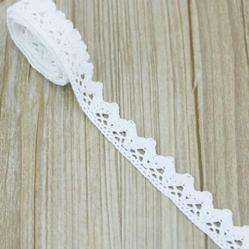 (5 Meter/Rolle) Weißer Baumwoll-Spitzennetzstoff mit Stickerei, DIY-Nähen, handgefertigte Bastelbänder, Materialien-10-5 Meter von ZFISH
