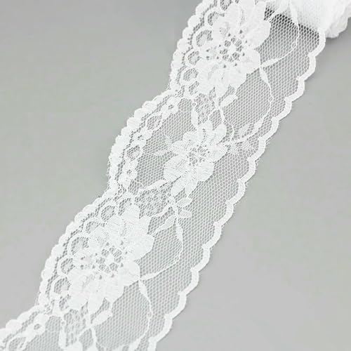 (5 Yards/Rolle) weißer Spitzenstoff Gurtband Dekoration Verpackungsmaterial Rolle Großhandel-10 von ZFISH