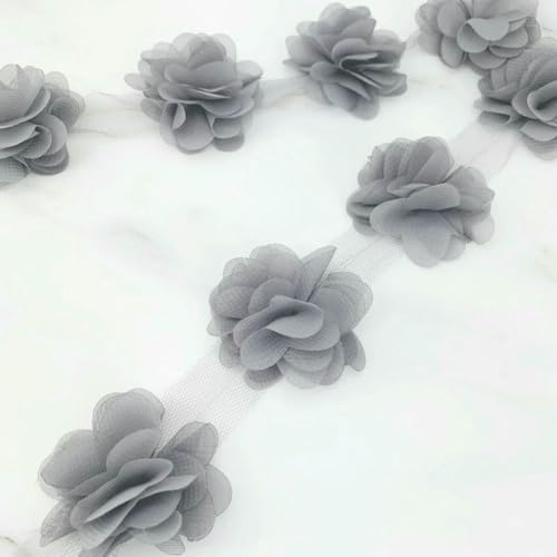 (60 teile/los) rosa blütenblatt Chiffon spitze stoff Gurtband Dekoration Liebe bänder handwerk 50mm breite-grau-50mm von ZFISH