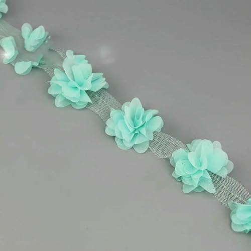 (60 teile/los) rosa blütenblatt Chiffon spitze stoff Gurtband Dekoration Liebe bänder handwerk 50mm breite-hellgrün-50mm von ZFISH