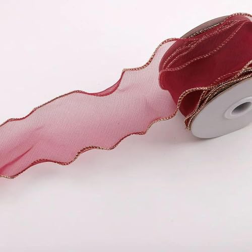 1/2/5 Yards Buntes Polyesterband Goldener Rand Gewellte Spitze Handgefertigte DIY-Bekleidung Nähzubehör 6 CM Spitze Kleidungszubehör-Nr. 6-2 Yards von ZFISH