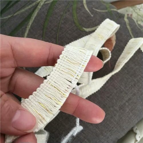 1,9 cm/3 cm/3,8 cm, 5 Yards, Schwarz/Goldfaden + Beige/Weiß, Baumwollquaste, Vorhangfransen, Haushaltszubehör, Quaste, Spitzenbesatz, X374, Beige und Gold, 1,9 cm, 10 Yards 1,9 cm/3 cm/3,8 cm, 5 Yards, Schwarz/Goldfaden + Beige/Weiß, Baumwollquaste, Vorhangfransen, Haushaltszubehör, Quaste, Spitzenbesatz, X374, Beige und Gold, 1,9 cm, 10 Yards von ZFISH