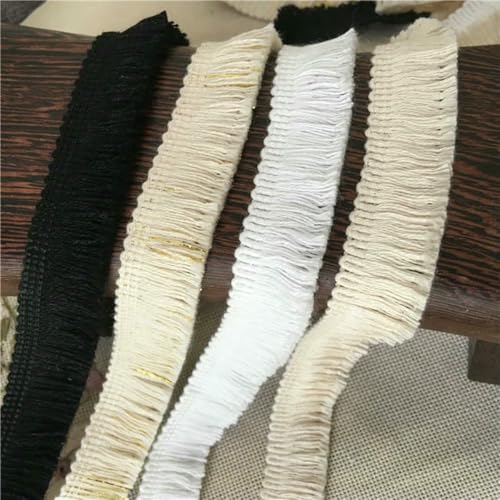 1,9 cm/3 cm/3,8 cm, 5 Yards, Schwarz/Goldfaden + Beige/Weiß, Baumwollquaste, Vorhangfransen, Haushaltszubehör, Quaste, Spitzenbesatz, X374-2,4 cm, Schwarz, 5 Yards 1,9 cm/3 cm/3,8 cm, 5 Yards, Schwarz/Goldfaden + Beige/Weiß, Baumwollquaste, Vorhangfransen, Haushaltszubehör, Quaste, Spitzenbesatz, X374-2,4 cm, Schwarz, 5 Yards von ZFISH
