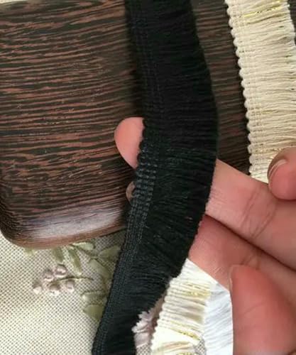 1,9 cm/3 cm/3,8 cm, 5 Yards, Schwarz/Goldfaden + Beige/Weiß, Baumwollquaste, Vorhangfransen, Haushaltszubehör, Quaste, Spitzenbesatz, X374-Schwarz, 1,9 cm, 10 Yards 1,9 cm/3 cm/3,8 cm, 5 Yards, Schwarz/Goldfaden + Beige/Weiß, Baumwollquaste, Vorhangfransen, Haushaltszubehör, Quaste, Spitzenbesatz, X374-Schwarz, 1,9 cm, 10 Yards von ZFISH