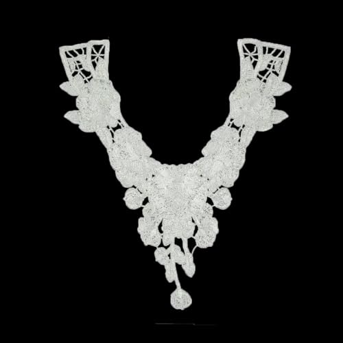 1-10 Stück dekorative Accessoires schwarz-weiß besticktes Polyester hohl DIY Kragenform Nähen Spitze-Stil 3129-Großhandel 10 Stück von ZFISH