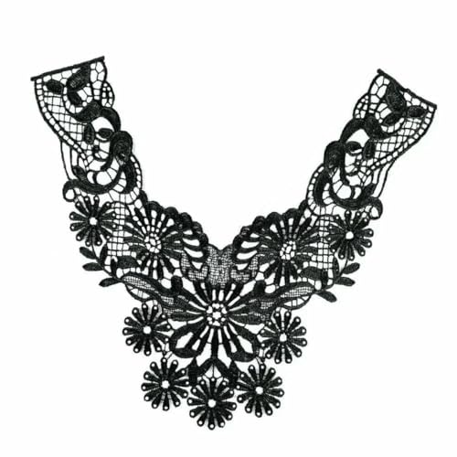 1-10 Stück dekorative Accessoires schwarz-weiß besticktes Polyester hohl DIY Kragenform Nähen Spitze-Stil 3148-Großhandel 10 Stück von ZFISH