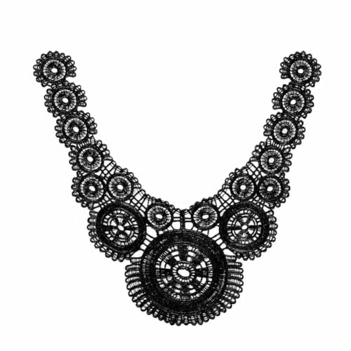 1-10 Stück dekorative Accessoires schwarz-weiß besticktes Polyester hohl DIY Kragenform Nähen Spitze-Stil 3158-Großhandel 10 Stück von ZFISH