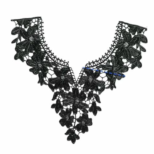 1-10 Stück dekorative Accessoires schwarz-weiß besticktes Polyester hohl DIY Kragenform Nähspitze-Stil 3150-Großhandel 10 Stück von ZFISH