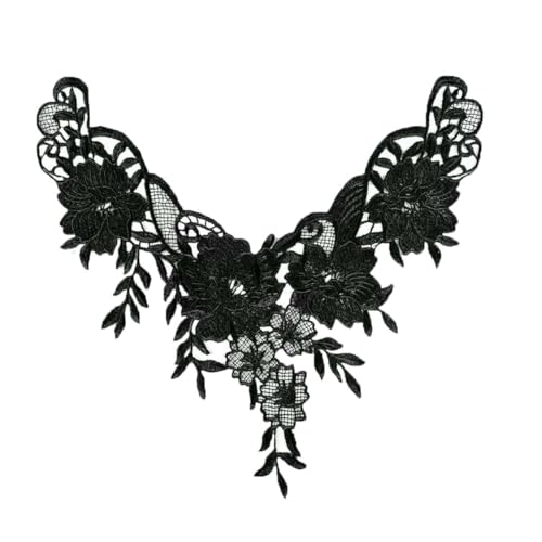 1-10 Stück dekorative Accessoires schwarz-weiß besticktes Polyester hohl DIY Kragenform Nähspitze-Stil 3152-Großhandel 10 Stück von ZFISH
