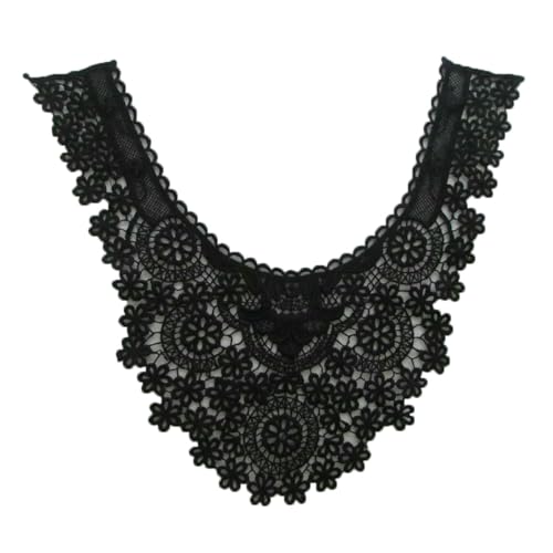 1-10 Stück dekorative Accessoires schwarz-weiß besticktes Polyester hohl DIY Kragenform Nähspitze-Stil 664-Großhandel 10 Stück von ZFISH