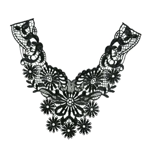 1-10 schwarz und weiß bestickt polyester hohl Kragen form genäht spitze DIY dekorative kleidung zubehör-stil 3148-großhandel 10 stücke von ZFISH