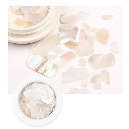1 Box schwarze Nagelsteine, modische Muschel-Nagelsteine, unregelmäßige Abalone-Pailletten-Nageldekoration, DIY japanisches Nagelkunst-Design, 8 von ZFISH