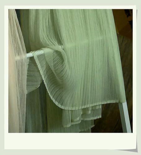 1 Meter/Los Mode Mesh Plissee Gaze Spitze Stoff Perspektive Brautkleid Sommer Tuch handgefertigte Spitze Stoff X243-hellgrün-2 Meter begradigen von ZFISH
