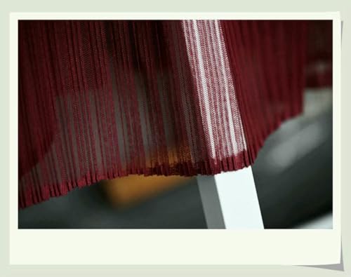 1 Meter/Los Mode Mesh Plissee Gaze Spitze Stoff Perspektive Brautkleid Sommer Tuch handgemachte Spitze Stoff X243-Weinrot-2 Meter begradigen von ZFISH