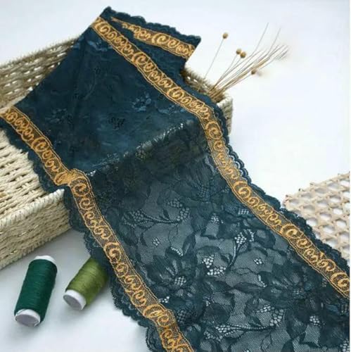1 Meter grüne Serie Spitzenband Bandbesatz Stoff DIY bestickt zum Nähen Hochzeitskleid Dekoration afrikanischer Spitzenstoff-17cm von ZFISH