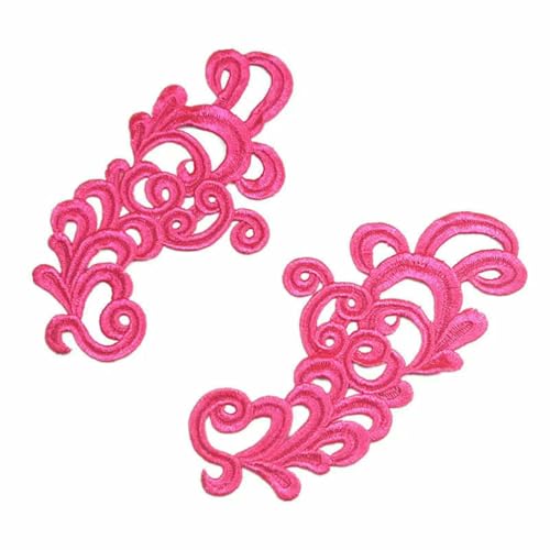 1 Paar fluoreszierendes Pink-1 Spitzenapplikation Patch Tango Latein Tanz Ballett Kostüme Kleid Nähen Basteln DA89 DA101 JA29-CDJ06-1pair von ZFISH