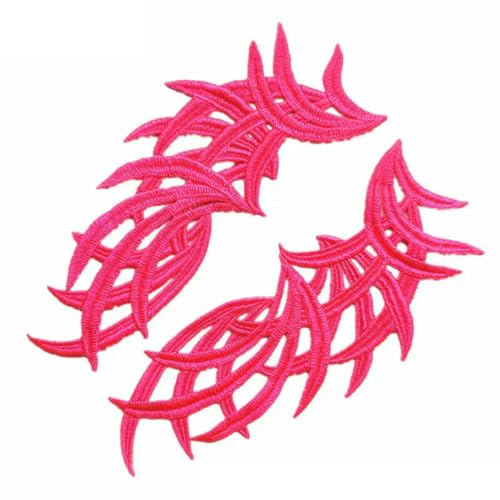 1 Paar fluoreszierendes Pink-1 Spitzenapplikation Patch Tango Latein Tanz Ballett Kostüme Kleid Nähen Basteln DA89 DA101 JA29-DA101-1pair von ZFISH