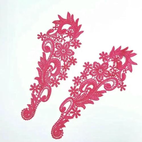 1 Paar fluoreszierendes Pink-1 Spitzenapplikation Patch Tango Latein Tanz Ballett Kostüme Kleid Nähen Basteln DA89 DA101 JA29-DA107-1 Paar von ZFISH