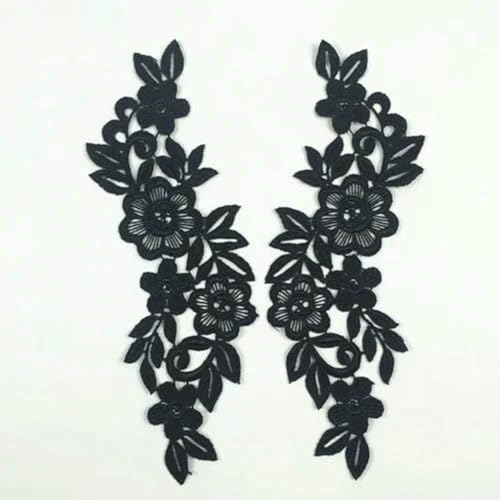 1 Set Stickerei Venise Schwarze Rose Blumenspitze Ausschnitt Kragen, DIY Kragen Spitzenstoffe zum Nähen Basteln Patch Scrapbooking-BW045B-1Stück von ZFISH