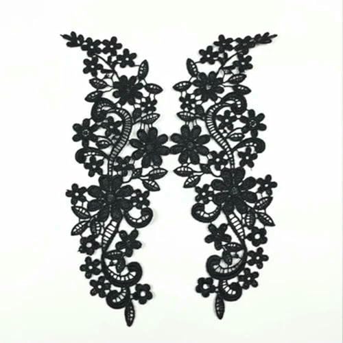 1 Set Stickerei Venise Schwarze Rose Blumenspitze Ausschnitt Kragen, DIY Kragen Spitzenstoffe zum Nähen Basteln Patch Scrapbooking-BW060B-1Stück von ZFISH