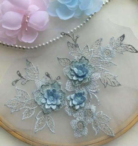 1 Stück 15 * 19 cm 3D-Spitzenapplikation Gold Blau Rosa Burgunderrot Handgefertigter DIY-Patch Spitzenblume DIY-Kleidungszubehör-Graublau 1 Stück 15 * 19 cm 3D-Spitzenapplikation Gold Blau Rosa Burgunderrot Handgefertigter DIY-Patch Spitzenblume DIY-Kleidungszubehör-Graublau von ZFISH