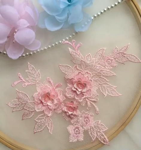 1 Stück 15 x 19 cm 3D-Spitzenapplikation, Gold, Blau, Rosa, Burgunderrot, handgefertigt, DIY-Patch, Spitze, Blume, DIY-Kleidungszubehör, Rosa 1 Stück 15 x 19 cm 3D-Spitzenapplikation, Gold, Blau, Rosa, Burgunderrot, handgefertigt, DIY-Patch, Spitze, Blume, DIY-Kleidungszubehör, Rosa von ZFISH