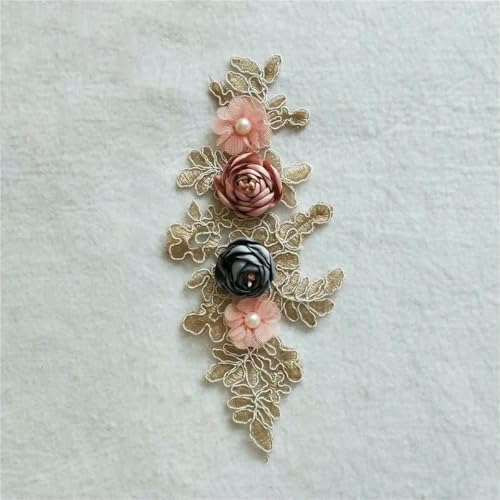 1 Stück zu verkaufen, Spitzen-Brustdekoration, dreidimensionale 3D-Blumen-Pailletten-Stickerei, DIY-Kleidung, Bastelbedarf, Zubehör – Stil 1 links (1 Stück) – anzeigen von ZFISH