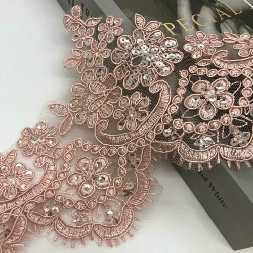 1 Yard/13 cm rosa Kamel Pailletten Kordel Stoff Blume Venise Venedig Mesh Spitzenbesatz Applikation Nähen Handwerk für Hochzeit Dez.-Kamel 1 Yard/13 cm rosa Kamel Pailletten Kordel Stoff Blume Venise Venedig Mesh Spitzenbesatz Applikation Nähen Handwerk für Hochzeit Dez.-Kamel von ZFISH