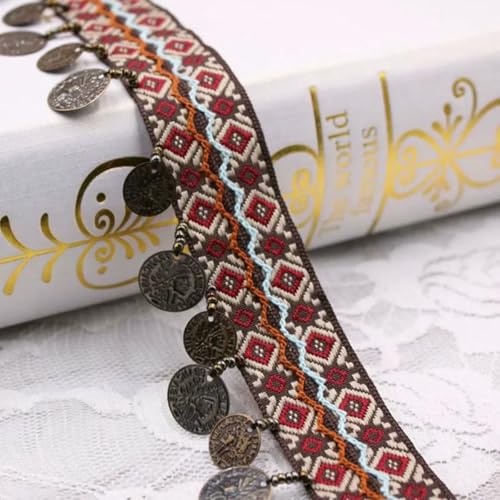 1 Yards/Lot Retro Quaste Fransen Spitzenband Trim Stickerei Stoff Nähen Vorhang Kleidung Tasche Spitze Materialien Zubehör-1. SG-011-1 Yards von ZFISH