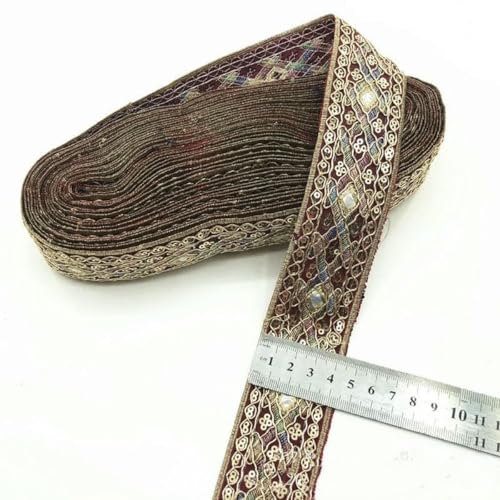 1 Yards Ethnische Stickerei Paillettenband Kleidungsstück DIY Spitze Stoff Zubehör-2-1Yard von ZFISH