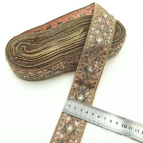 1 Yards Ethnische Stickerei Paillettenband Kleidungsstück DIY Spitze Stoff Zubehör-3-1Yard von ZFISH