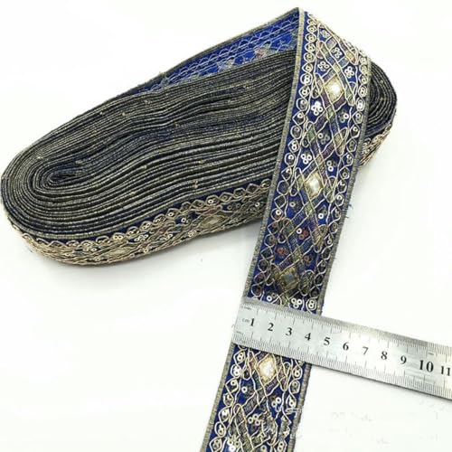 1 Yards Ethnische Stickerei Paillettenband Kleidungsstück DIY Spitze Stoff Zubehör-6-1Yard von ZFISH