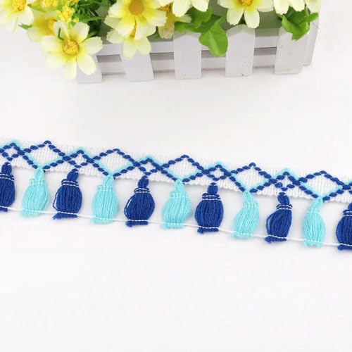 1 Yards Farbe 5 cm Quaste Spitzenband DIY Kleidung Vorhänge Zubehör Handarbeit Nähen Farbdekoration Quaste Spitze-Borland Blau 1 Yards Farbe 5 cm Quaste Spitzenband DIY Kleidung Vorhänge Zubehör Handarbeit Nähen Farbdekoration Quaste Spitze-Borland Blau von ZFISH