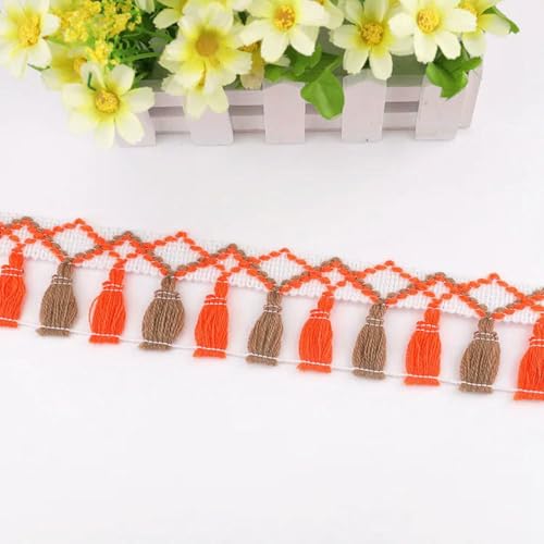 1 Yards Farbe 5 cm Quaste Spitzenband DIY Kleidung Vorhänge Zubehör Handarbeit Nähen Farbdekoration Quaste Spitze-Kaffee Orange 1 Yards Farbe 5 cm Quaste Spitzenband DIY Kleidung Vorhänge Zubehör Handarbeit Nähen Farbdekoration Quaste Spitze-Kaffee Orange von ZFISH