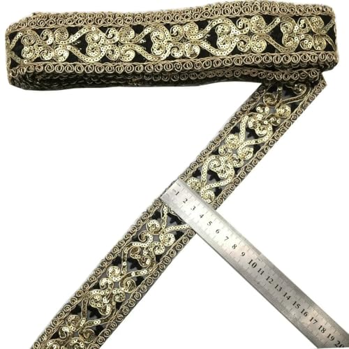 1 Yards Pailletten-Spitzenbesatz, Spitzenstoff, DIY-Stickbänder für Kleidungsstücke, Kopfschmuck, Hochzeitsdekor, Nähen, handgefertigte Lieferungen-17-1Yard von ZFISH