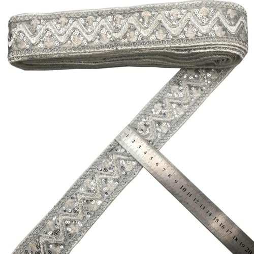 1 Yards Paillettenband, ethnisch bestickte Spitze, Nähzubehör, Stickbesatz, gehäkeltes Spitzenband, 1–1 Yard von ZFISH