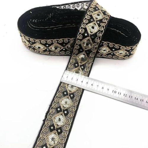 1 Yards Paillettenband, ethnisch bestickte Spitze, Nähzubehör, Stickbesatz, gehäkeltes Spitzenband, 4,5 cm, 1 Yard 1 Yards Paillettenband, ethnisch bestickte Spitze, Nähzubehör, Stickbesatz, gehäkeltes Spitzenband, 4,5 cm, 1 Yard von ZFISH