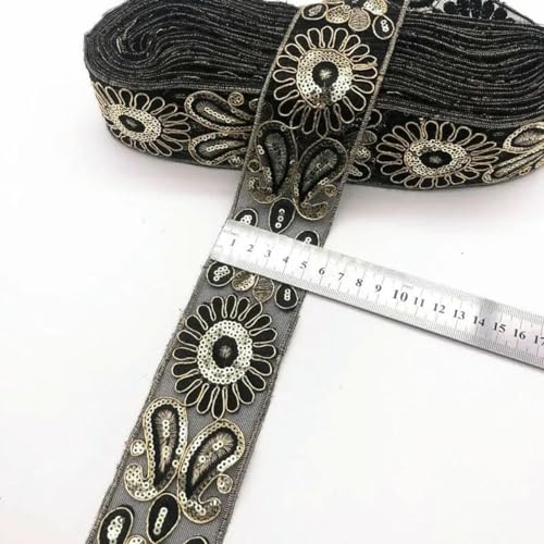 1 Yards Paillettenband, ethnisch bestickte Spitze, Nähzubehör, Stickbesatz, gehäkeltes Spitzenband, 5,5 cm, 1 Yard 1 Yards Paillettenband, ethnisch bestickte Spitze, Nähzubehör, Stickbesatz, gehäkeltes Spitzenband, 5,5 cm, 1 Yard von ZFISH
