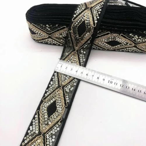 1 Yards Paillettenband, ethnisch bestickte Spitze, Nähzubehör, Stickbesatz, gehäkeltes Spitzenband, 5 cm, 1 Yard 1 Yards Paillettenband, ethnisch bestickte Spitze, Nähzubehör, Stickbesatz, gehäkeltes Spitzenband, 5 cm, 1 Yard von ZFISH