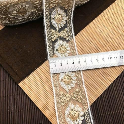 1 Yards Paillettenband Ethnisch bestickte Spitze Nähzubehör Stickbesatz Gehäkeltes Spitzenband-14-1Yard von ZFISH