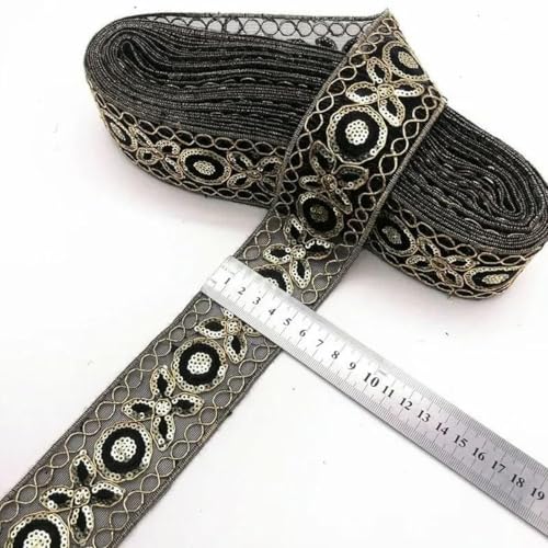 1 Yards Paillettenband Ethnisch bestickte Spitze Nähzubehör Stickbesatz Gehäkeltes Spitzenband-5,5 cm_a-1 Yard von ZFISH
