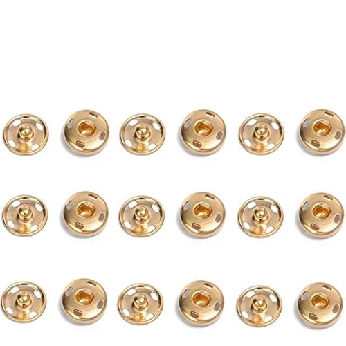 10/50Set 10–21 mm Metall-Aufnähknöpfe Schwarz Silber Farbe DIY Nähen Kleidung Druckknöpfe Basteln Druckknöpfe Knopf-Golden 11,5 mm 50Set von ZFISH