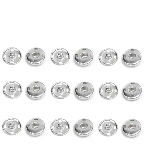 10/50Set 10–21 mm Metall-Aufnähknöpfe Schwarz Silber Farbe DIY Nähen Kleidung Druckknöpfe Basteln Druckknöpfe Knopf-Silber 10 mm 50er Set von ZFISH